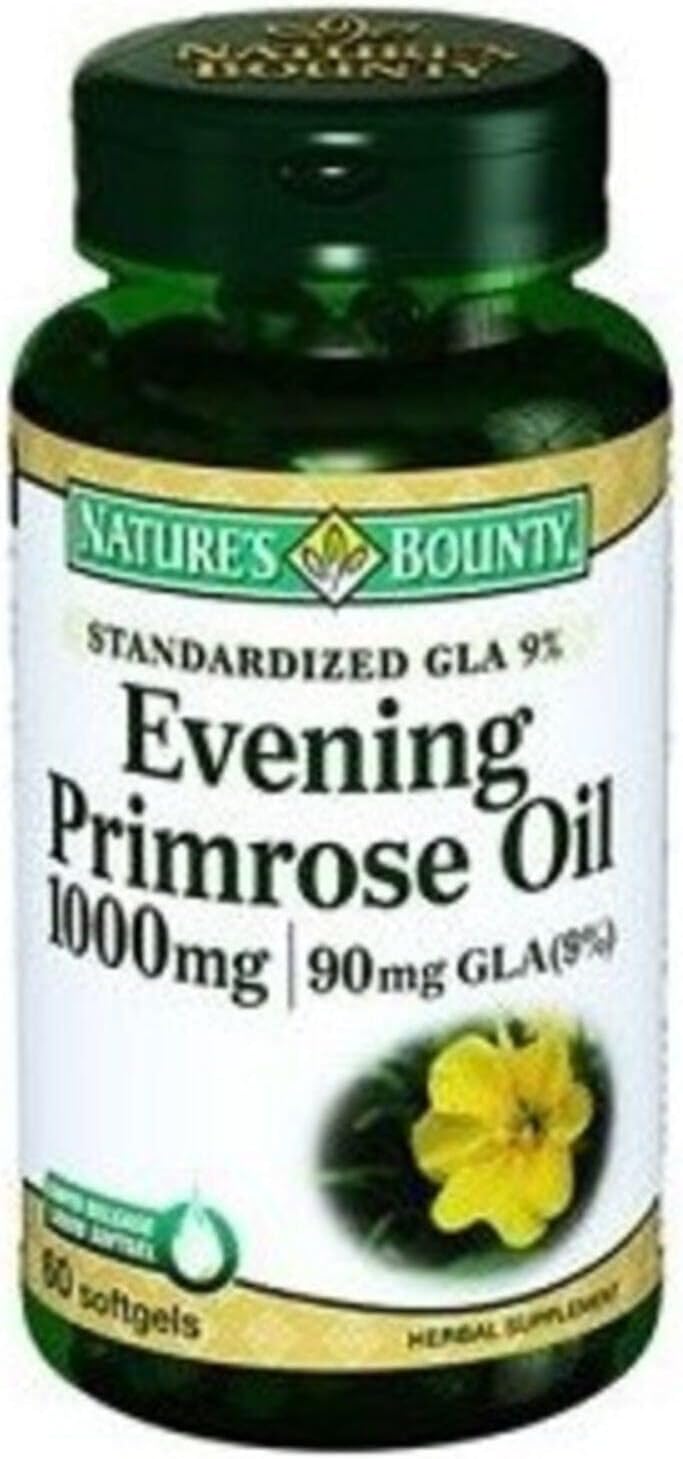 Nature's Bounty Primrose Oil 1000mg, Promotes Women's Health, Herbal Supplement, Gluten Free, 60 Rapid release Softgels