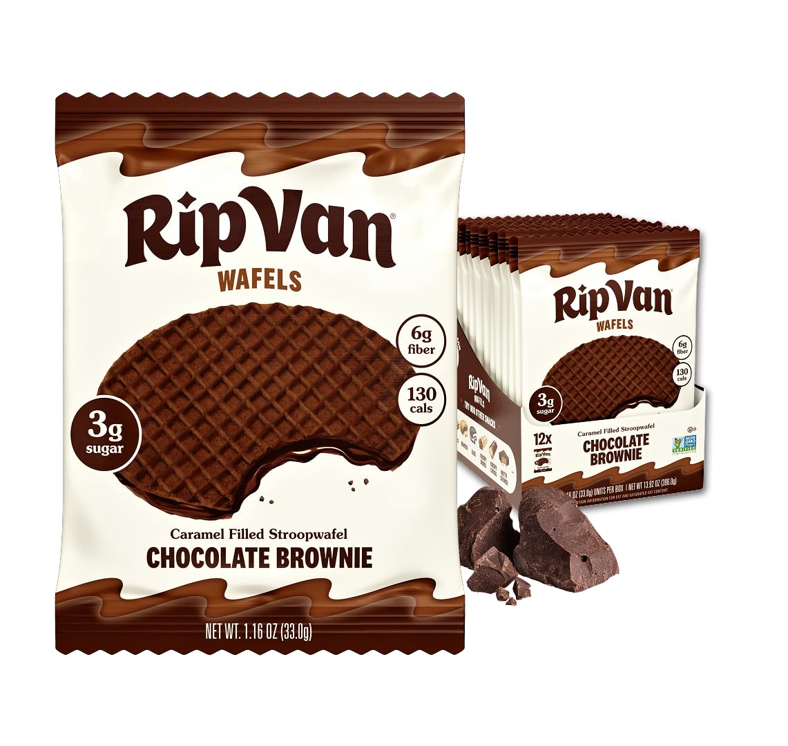 Rip Van Wafels Dutch Caramel & Vanilla Stroopwafels, 12 Count, Snack