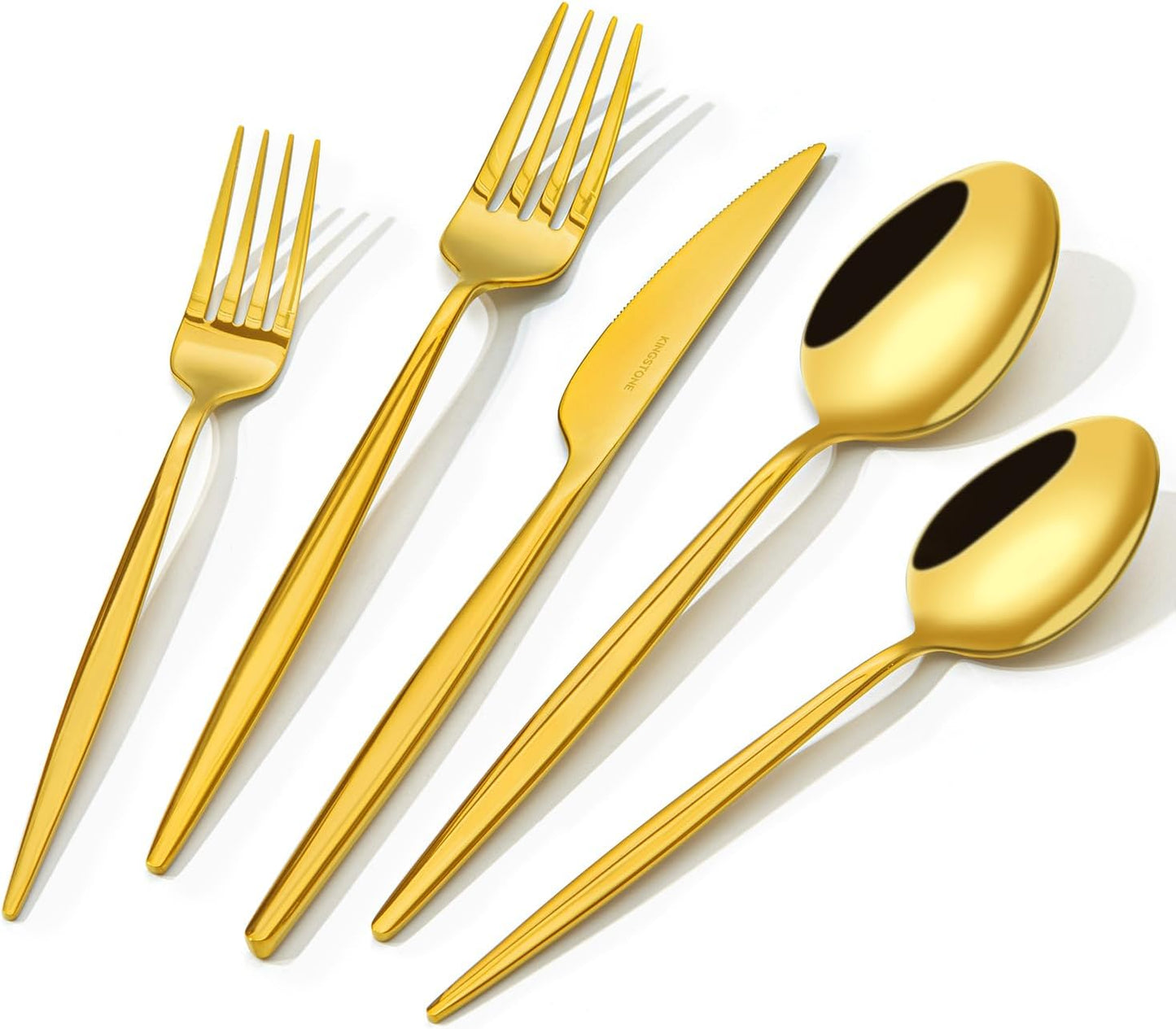 18/10 Silverware Set for 4, 20 Piece Stainless Steel Flatware Cutlery Set | KINGSTONE Mirror Polished Forks Knives Spoons Utensils, Tableware for Home Kitchen Restaurant Wedding, Dishwasher Safe