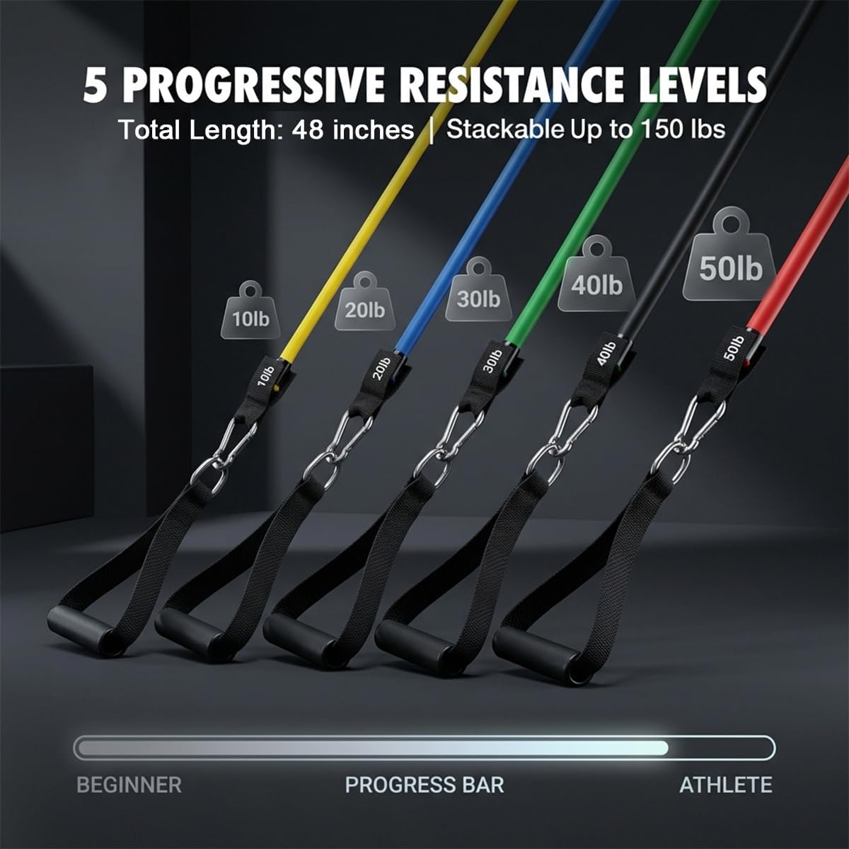 Veick Resistance Bands for Home Workout with Handles