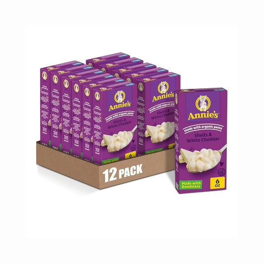 Annie's Organic Shells and White Cheddar, 6 oz, Pack of 12