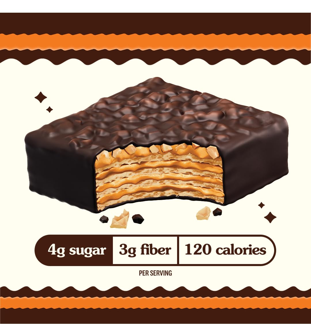 Rip Van Nutty Crunch Dark Choco Peanut Butter Wafer snack, 16 count, individually wrapped
