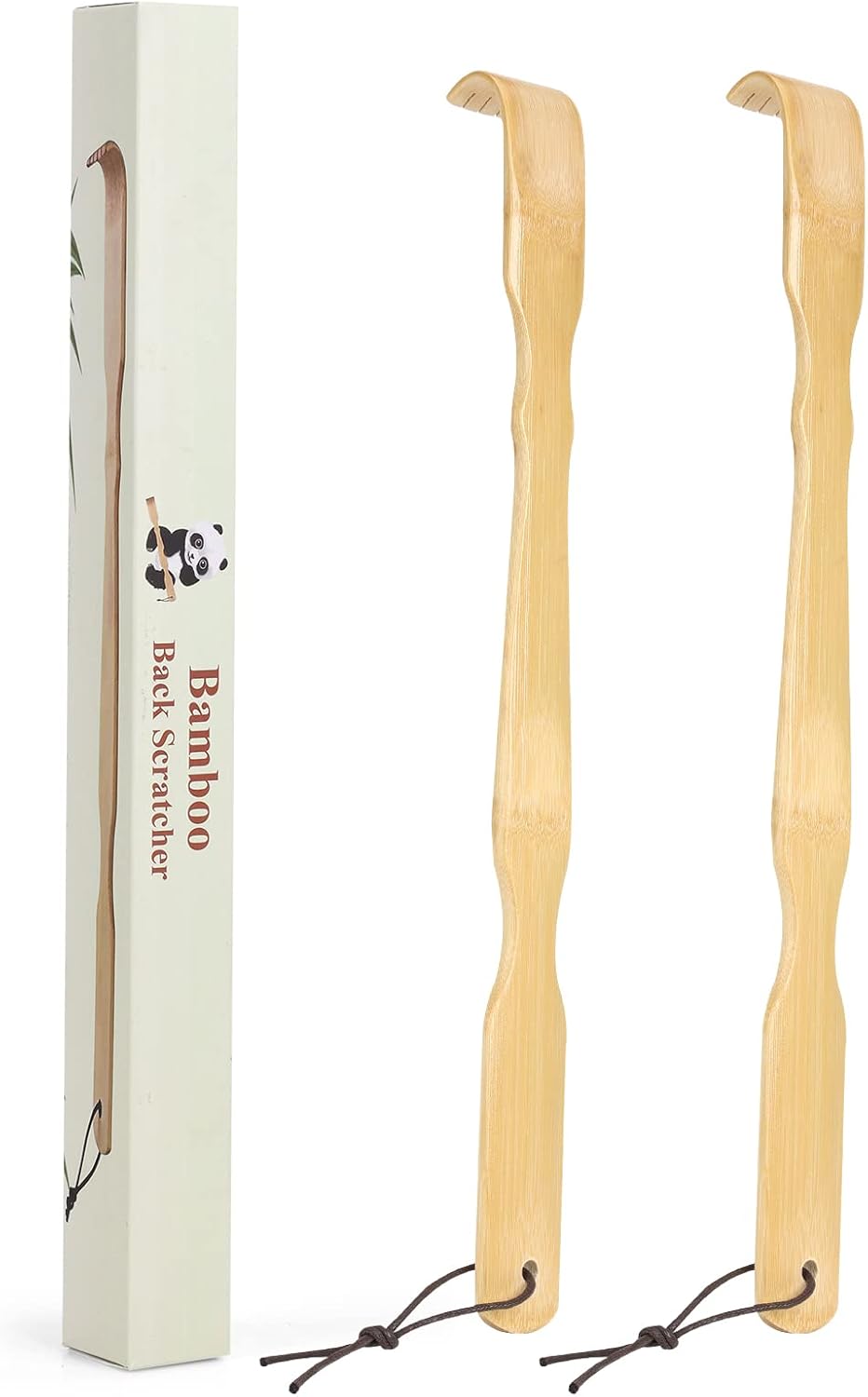 YIMICOO 2 Pack 17 Inch Long Wooden Bamboo Back Scratchers for Adults