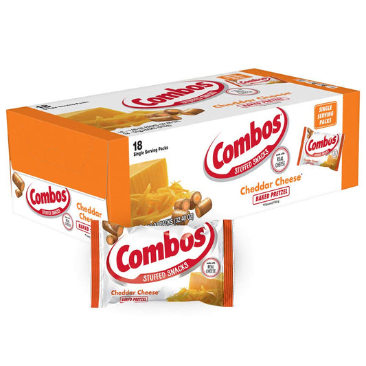 COMBOS Cheddar Cheese and Pretzels Snack Bags 1.8 Ounce Pack of 18