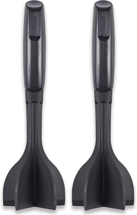 GoodCook Heat-Resistant Nylon Ground Meat Choppers with 5-Blade Heads, Ground Beef and Turkey Mixers and Choppers, Set of 2, Black