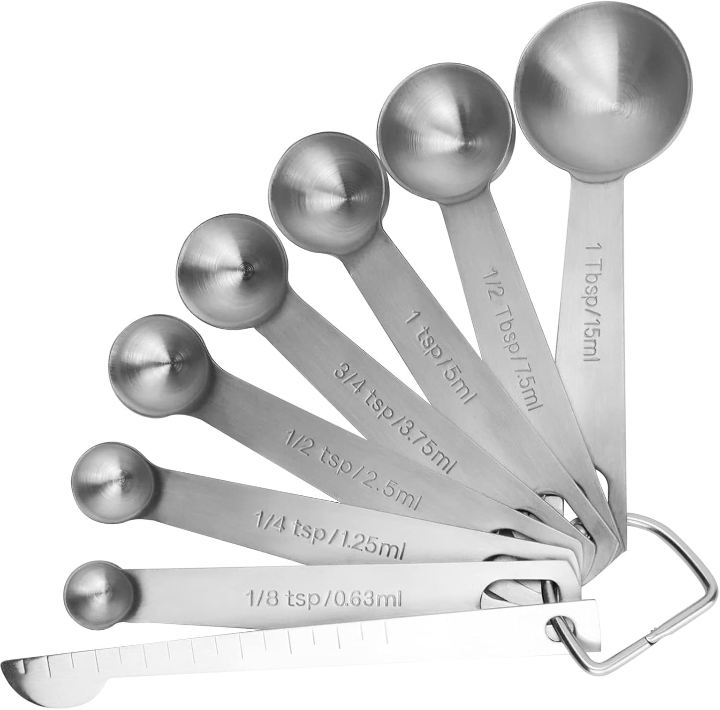 Measuring Spoons, Premium Heavy Duty Stainless Steel Measuring Spoons Cups Set, Small Tablespoon with Metric and US Measurements, Set of 6 for Measuring Dry and Liquid Ingredients