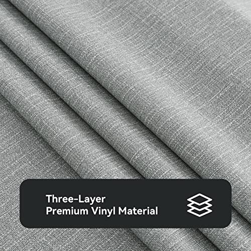 Romanstile 100% Waterproof PVC Tablecloth Rectangle, Outdoor Oil Spill Proof Stain Resistant Vinyl Table Cloth, Wipe Clean Plastic Table Covers for Kitchen/Dining/Parties - 54 x 78 Inch, Light Grey