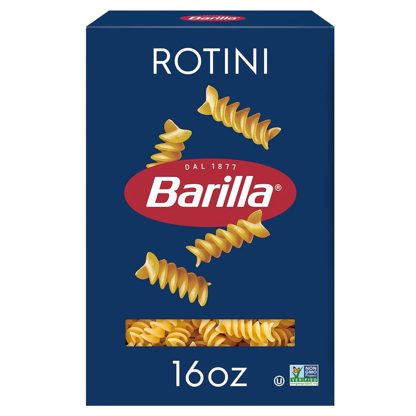 Barilla Rotini Pasta, 16 oz. Non-GMO, Durum Wheat Semolina, Kosher Certified, Italian Made Pastas