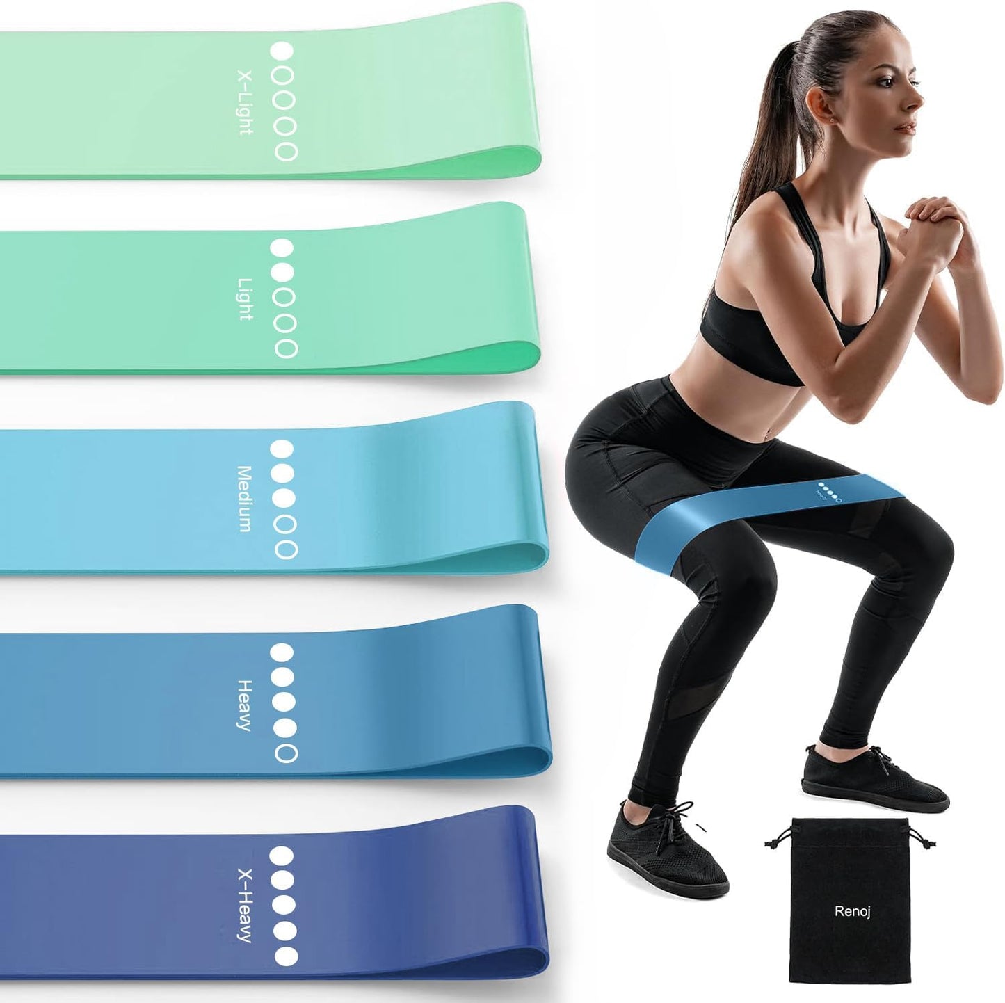 Resistance Bands 5-Pack for Strength Training and Stretching