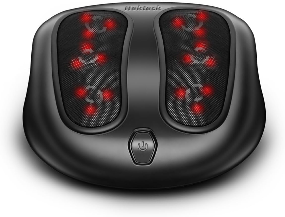 Nekteck Shiatsu Heated Electric Foot Massager with Heat for Pain Relief