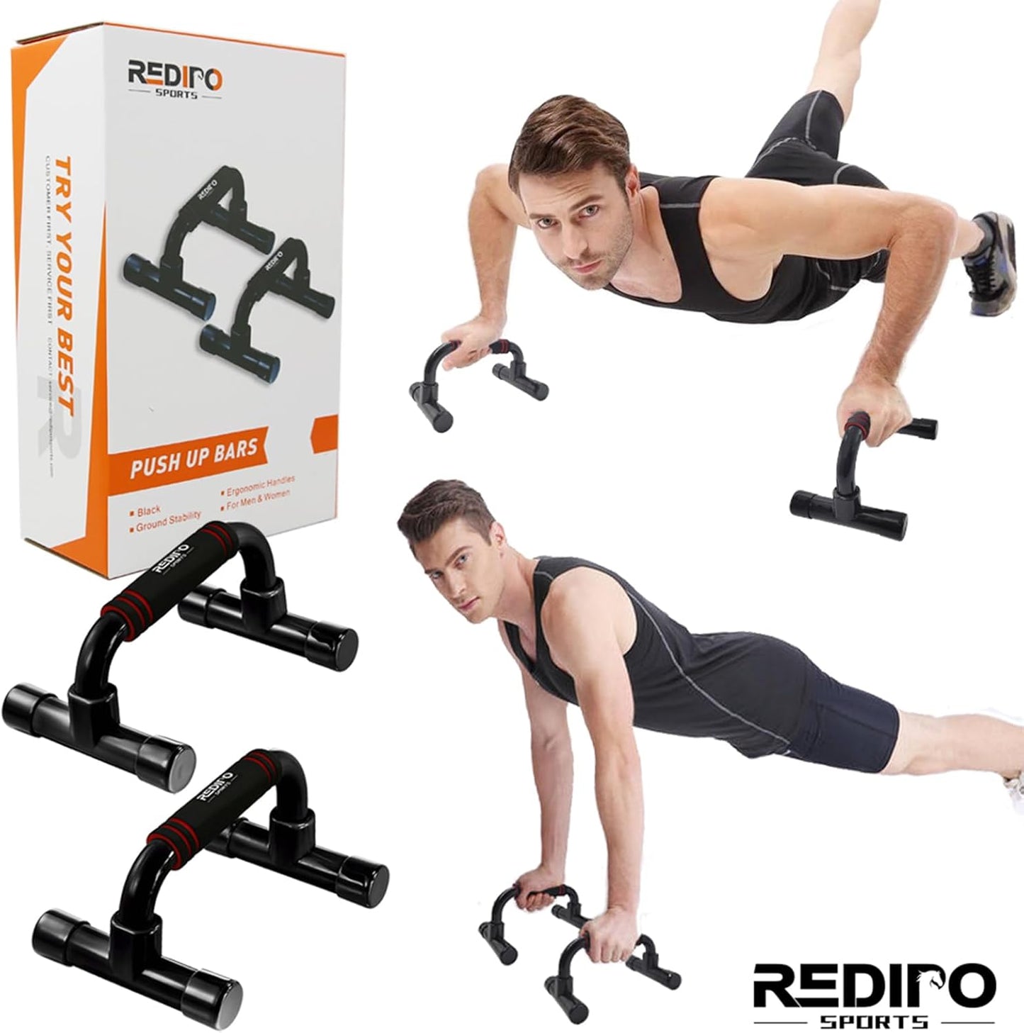 Push Up Bars for Strength Training - Ergonomic Pushup Stands with Anti-Slip Design