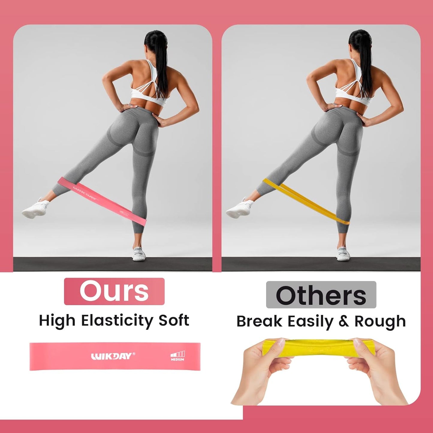WIKDAY Resistance Bands Set of 5 for Men Women Exercise Loop Bands