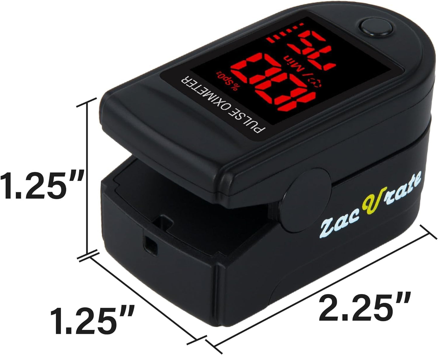 Zacurate Pro Series 500DL Fingertip Pulse Oximeter Blood Oxygen Monitor Royal Black