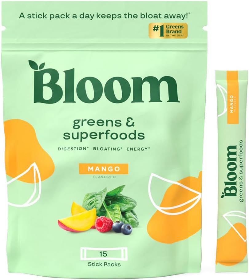 Bloom Nutrition Superfood Greens Powder with Probiotics, Prebiotics, and Digestive Enzymes for Gut Health