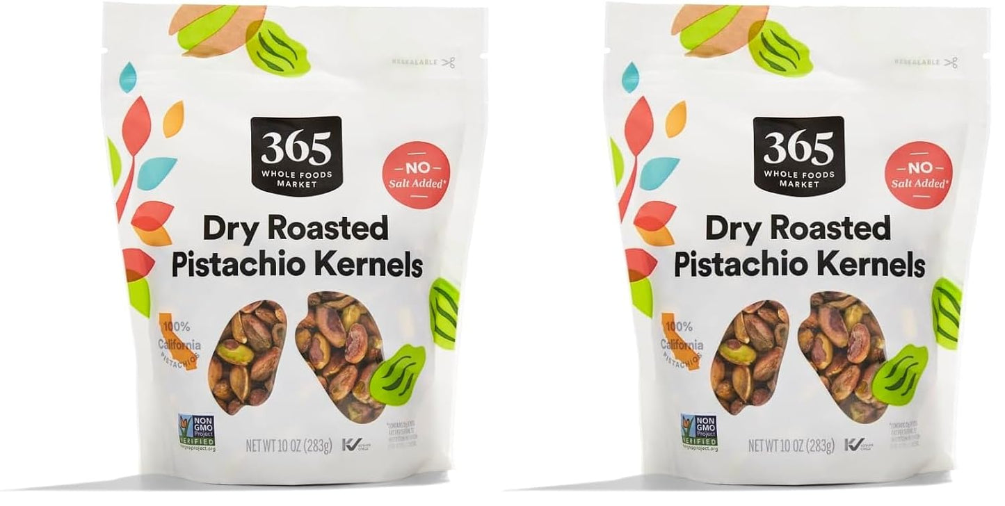 365 by Whole Foods Market dry roasted pistachio kernels no salt added 10 ounce