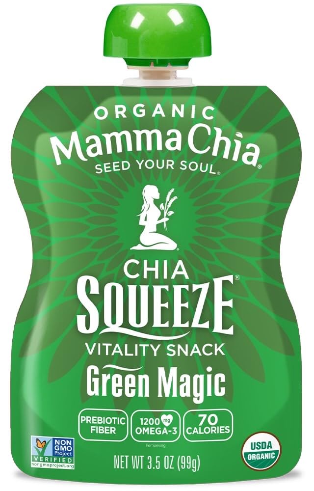 Mamma Chia Squeeze 5 variety (10 pack) Wild Raspberry,Green Magic,Blackberry bliss,Strawberry ,Mango coconut