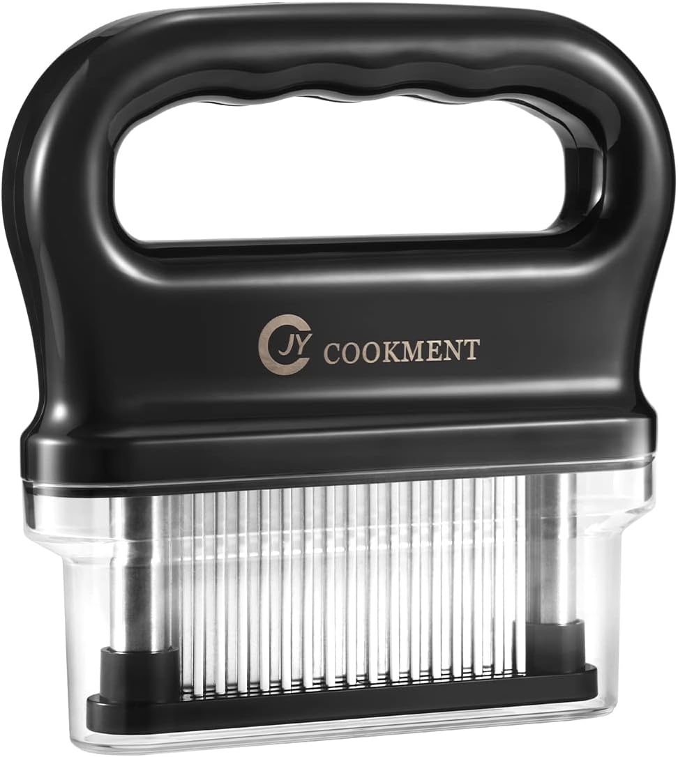 JY COOKMENT Meat Tenderizer with 48 Stainless Steel Ultra Sharp Needle Blades, Kitchen Cooking Tool Best for Tenderizing, BBQ, Marinade