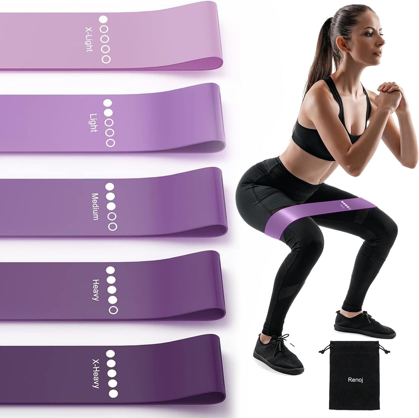 Resistance Bands 5-Pack for Strength Training and Stretching