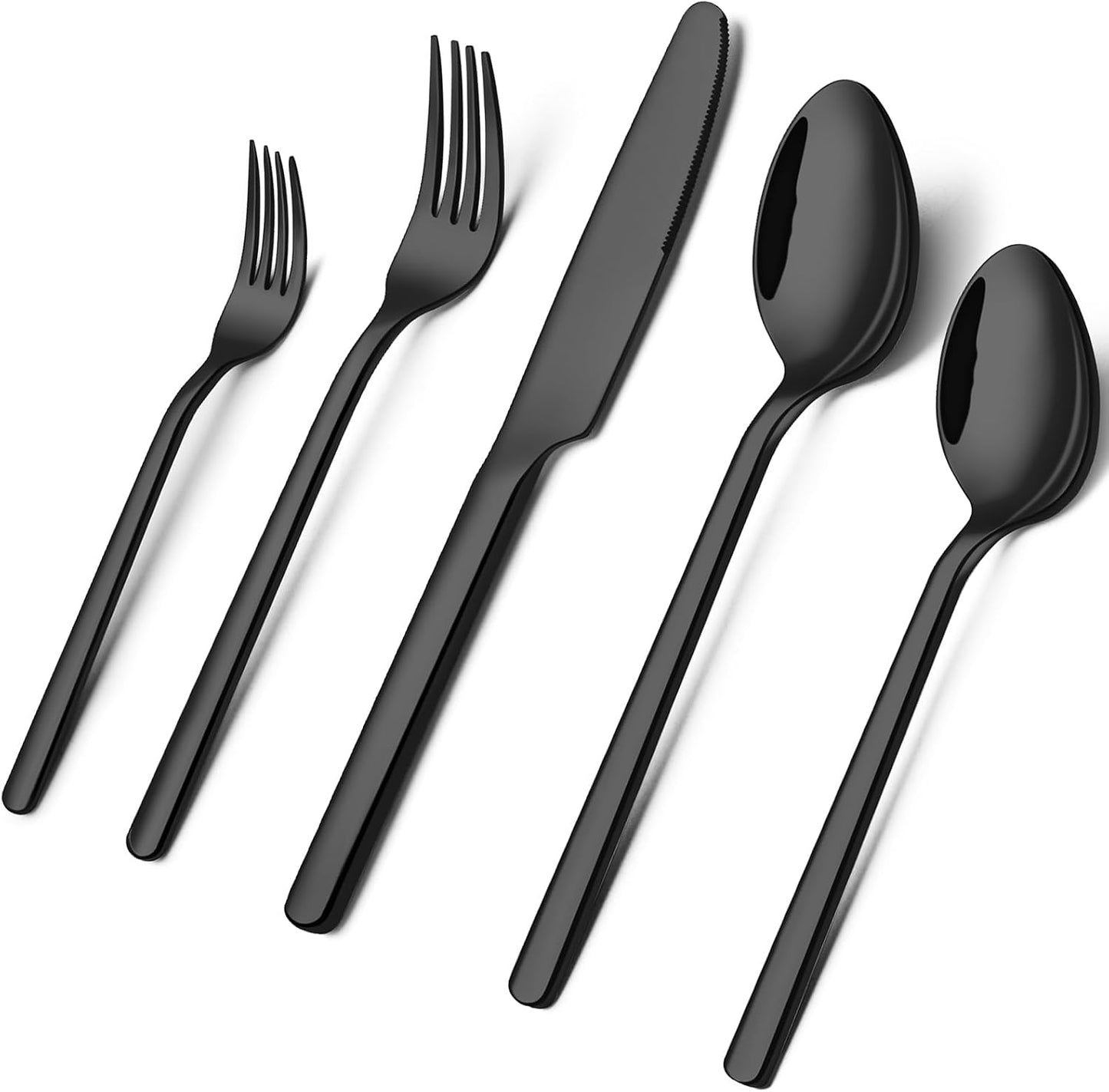 KINGSTONE Silverware Set, 20 Piece Flatware Cutlery Set for 4, 18/10 Stainless Steel Silverware Mirror Polished Dishwasher Safe for Home, Restaurant, Wedding, Party(Silver, 20 pieces for 4)