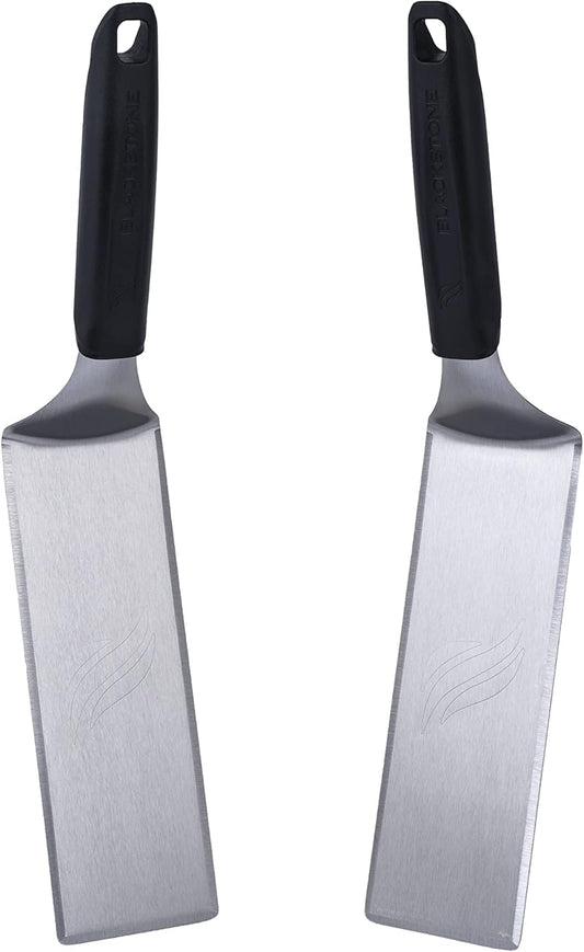 BLACKSTONE 5550 Extra Long Griddle Spatula Set of 2- Perfect Heavy-Duty Stainless Steel Premium Flat Top BBQ Grill Accessories, Non-Slip Plastic Handle, Heat Resistant, Dishwasher Safe Easy to Clean