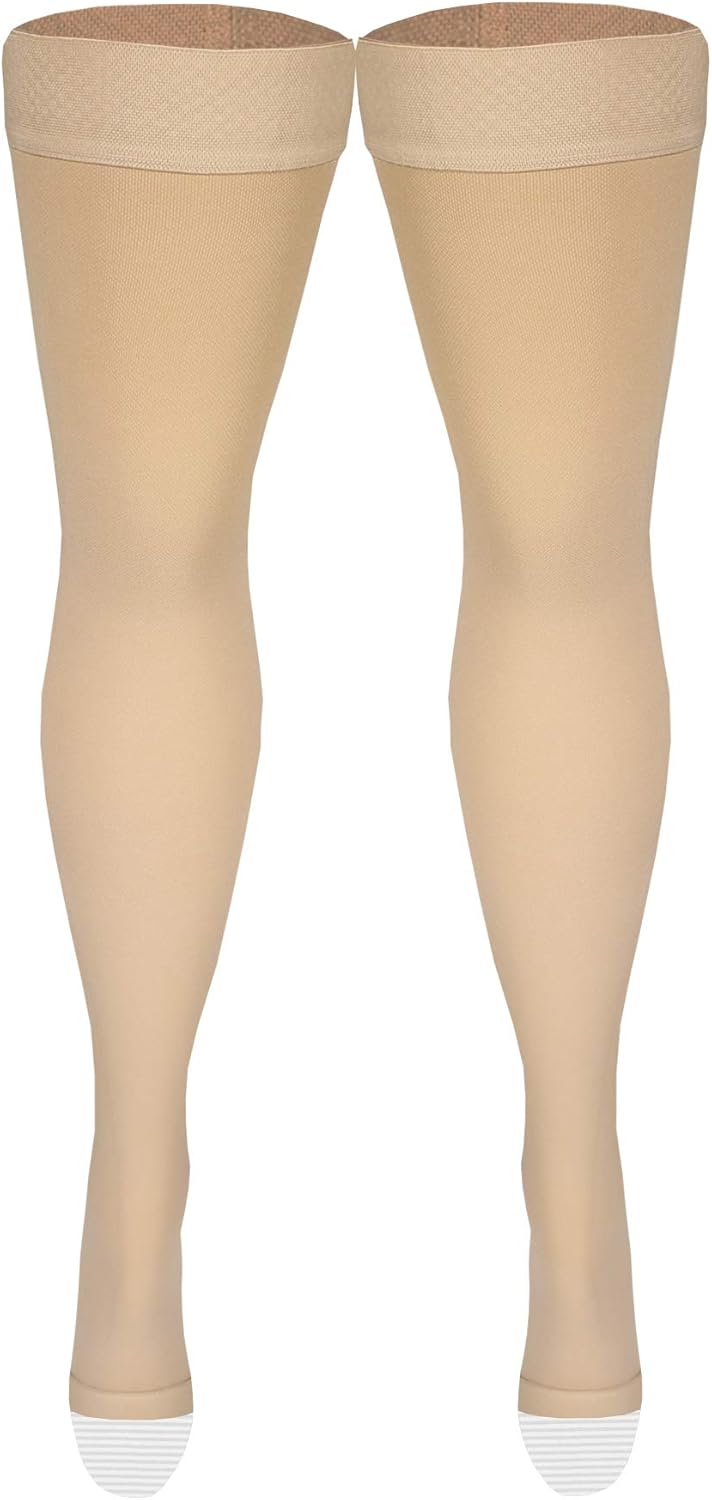 Amazon Basic Care Medical Compression Stockings 20-30 mmHg Beige Medium