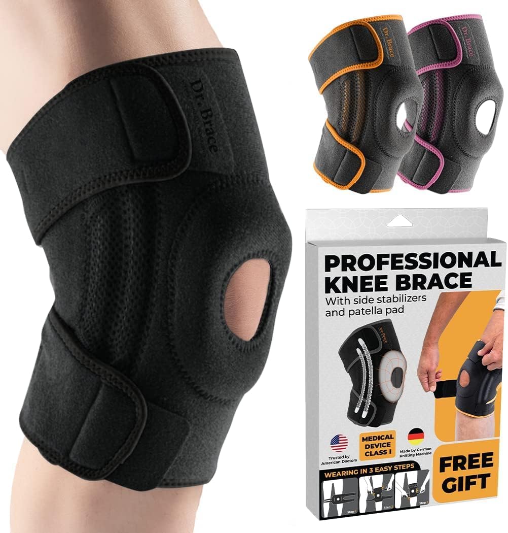 DR. BRACE ELITE Knee Brace with Side Stabilizers for Maximum Support