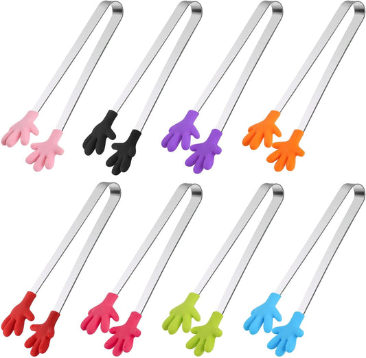 Shindel Small Tongs, 5.1" Mini Metal Tongs for Serving Food, Cute Kitchen Tool for Candy, Snacks, Chips, Cookies, Appetizers, Fruit, Pickles & Ice Cubes, Great for Party, Buffet & Dessert Table