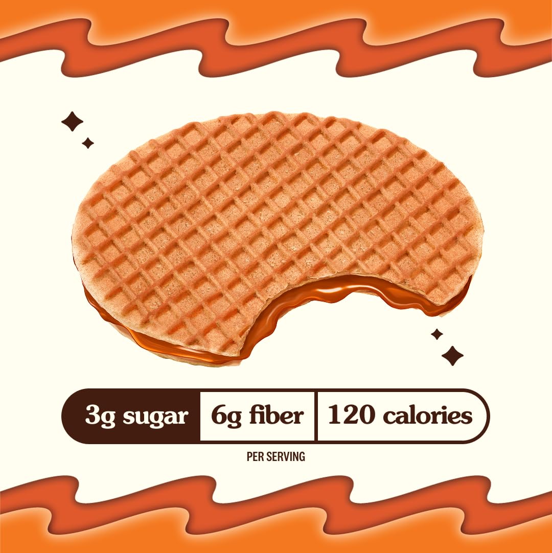 Rip Van Wafels Dutch Caramel & Vanilla Stroopwafels, 12 Count, Snack