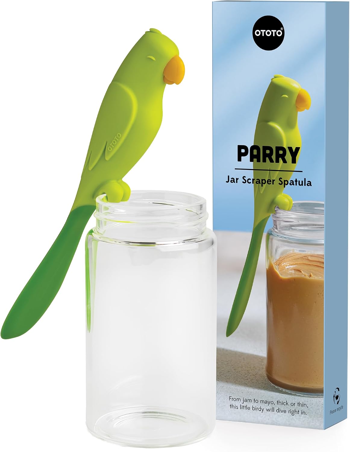 OTOTO Splatypus Jar Spatula for Scooping and Scraping - Unique Fun Cooking Kitchen Gadgets for Foodies - BPA-free & 100% Food Safe - Crepe Spreader