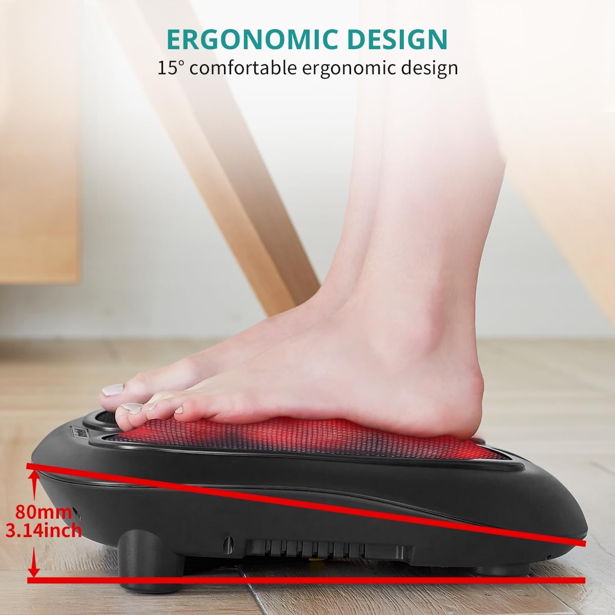 Nekteck Shiatsu Heated Electric Foot Massager with Heat for Pain Relief