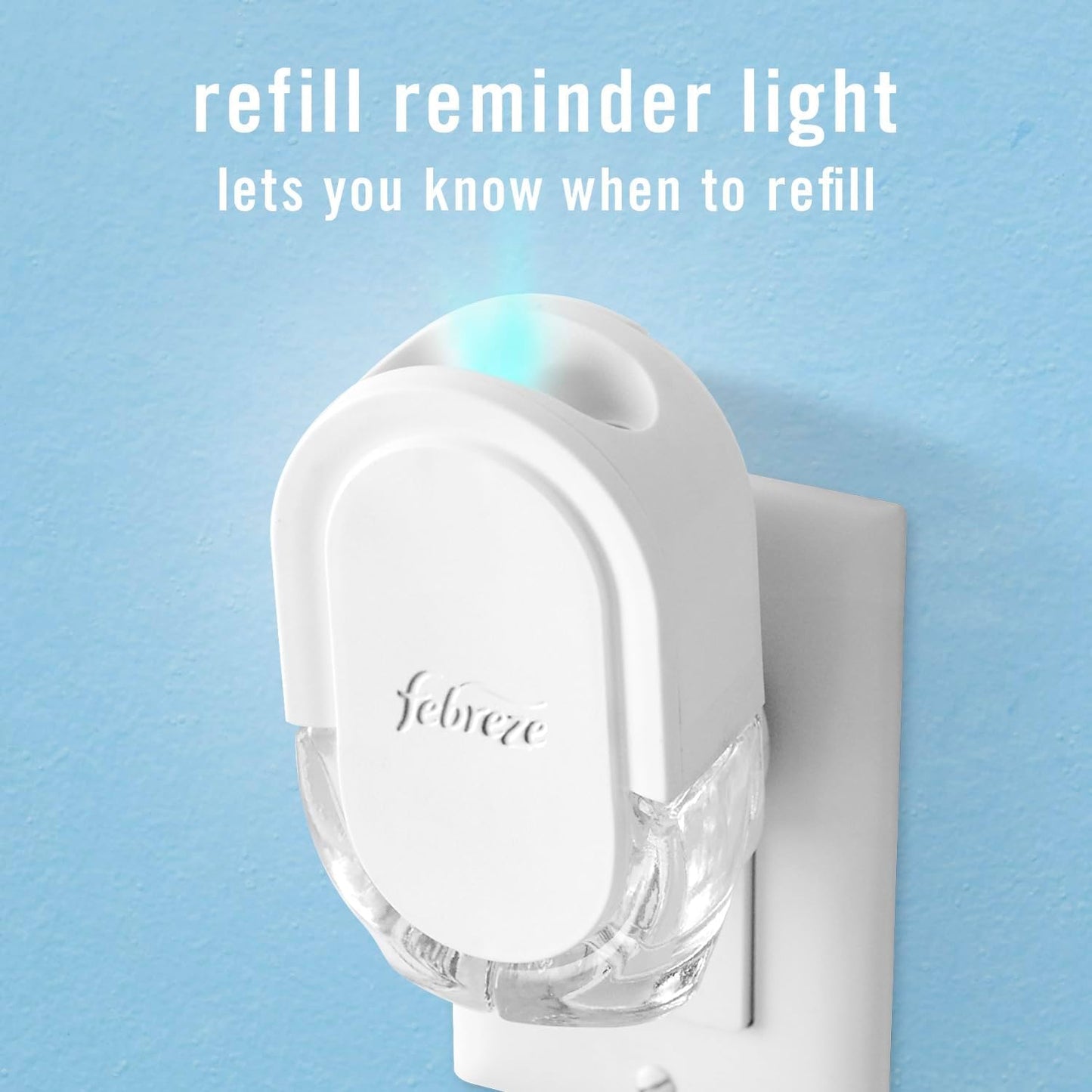 Febreze Plug in Air Freshener, Odor-Fighting Scented Oil Refill, Air Fresheners for Home and Bathroom and Kitchen, Long Lasting for Strong Odors, Unstopables Fresh Scent, 0.87oz Refills, 3 Count