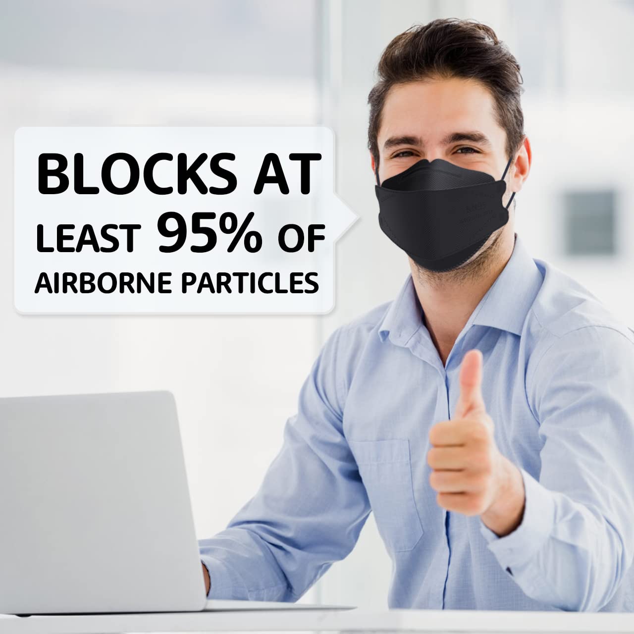 LEVENIS KN95 Face Masks 50 Pack, Breathable and Disposable, Black
