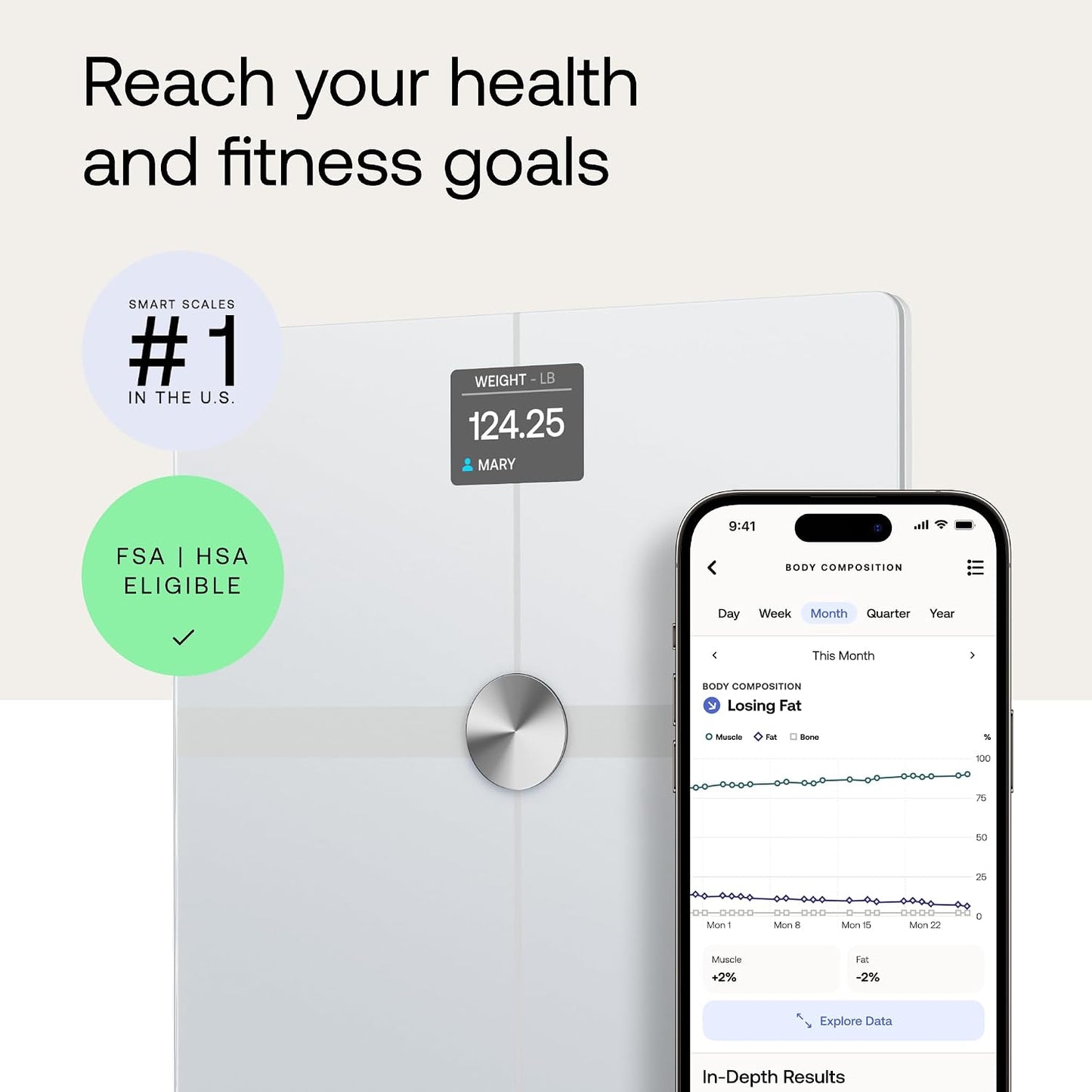 Withings Body Smart Scale for Weight and Fat Percentage