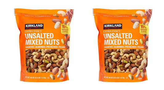 Kirkland Signature QNKDQK Extra Fancy Unsalted Mixed Nuts 2.5 Pound 2 Pack