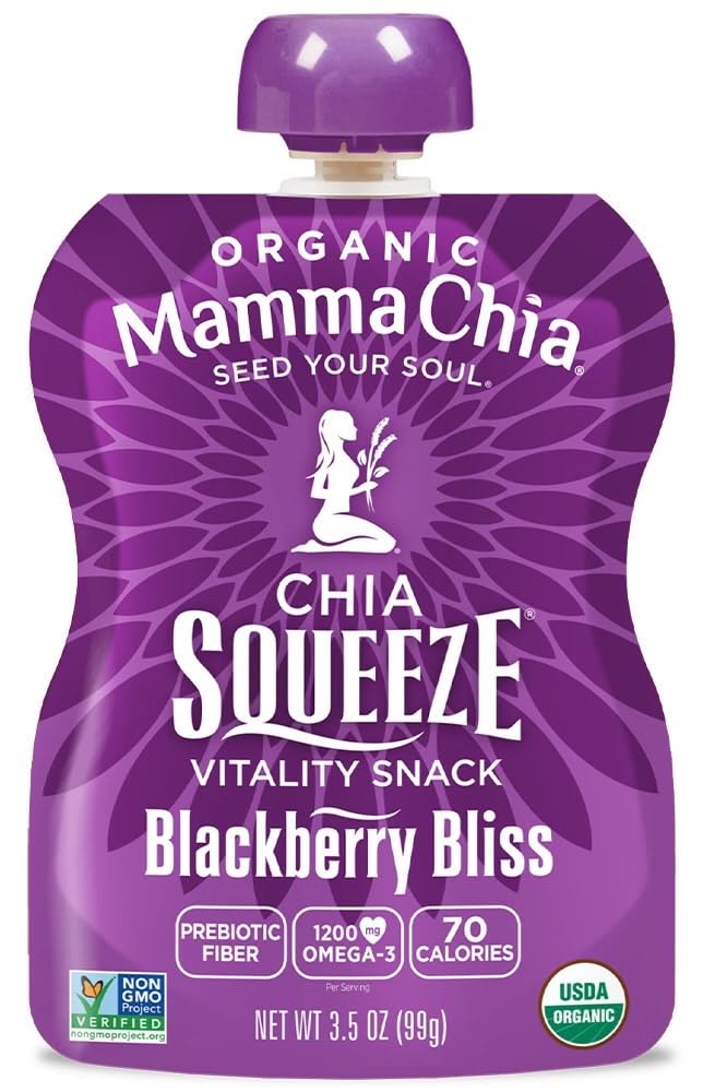 Mamma Chia Squeeze 5 variety (10 pack) Wild Raspberry,Green Magic,Blackberry bliss,Strawberry ,Mango coconut