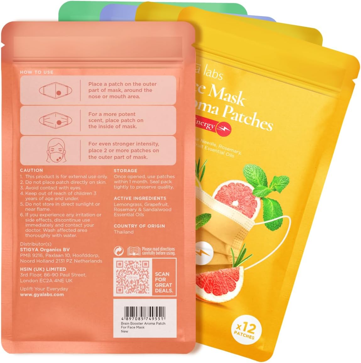 Gya Labs Aroma Mask Patches Combo Pack with Essential Oils for Face Masks and Pillows