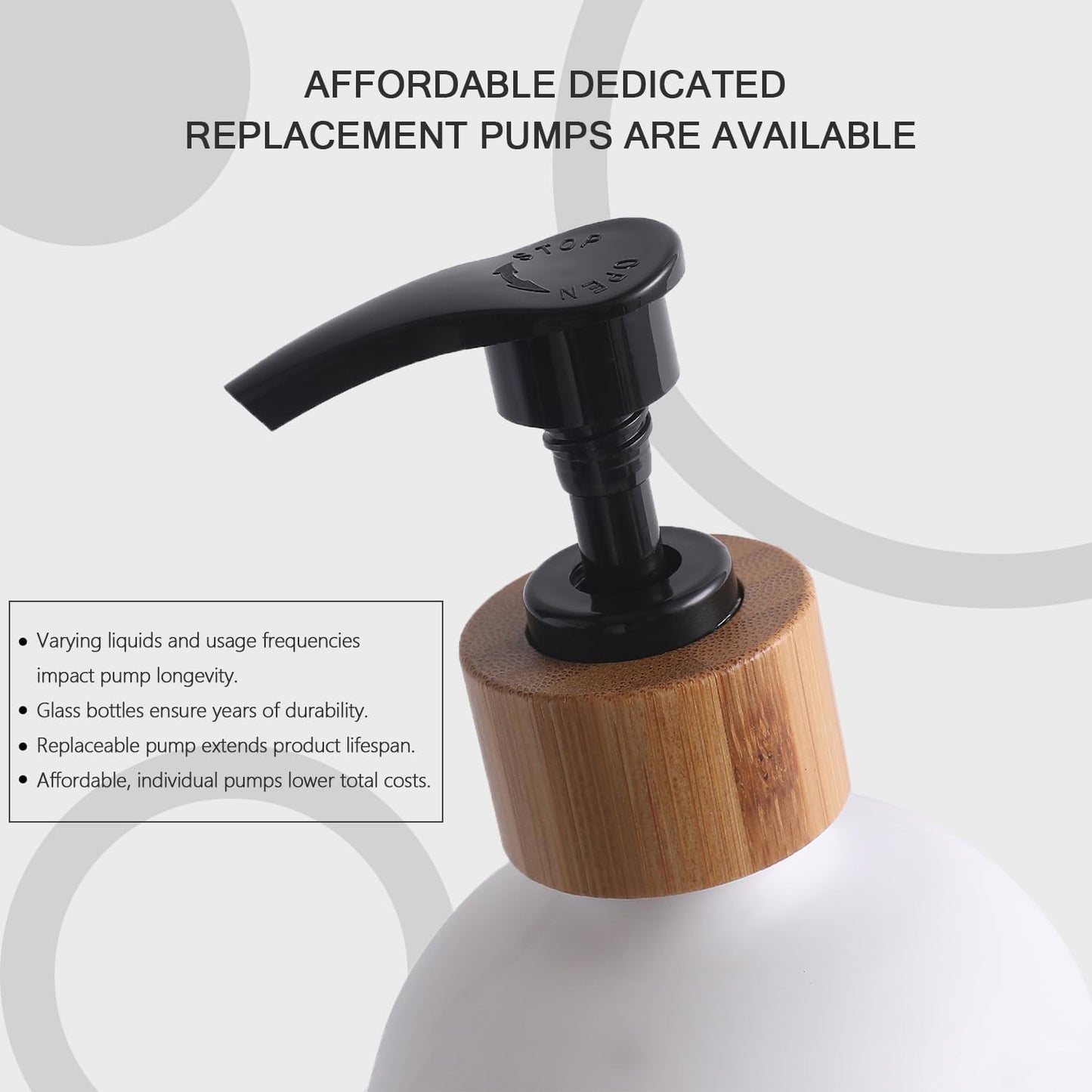 MOMEEMO Soap Dispenser Set, Black & White | Contains Hand and Dish Soap Dispenser, Suitable for Kitchen Decor