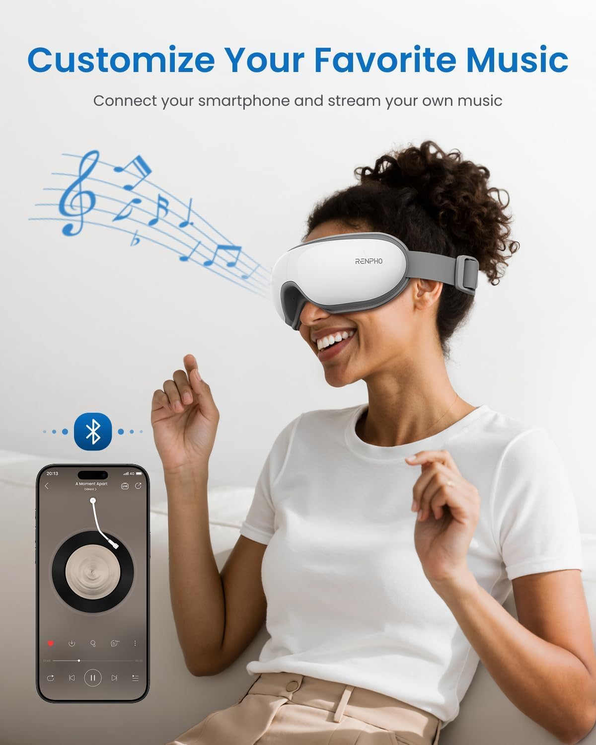 RENPHO Eye Massager with Heat for Relaxation and Eye Strain Relief