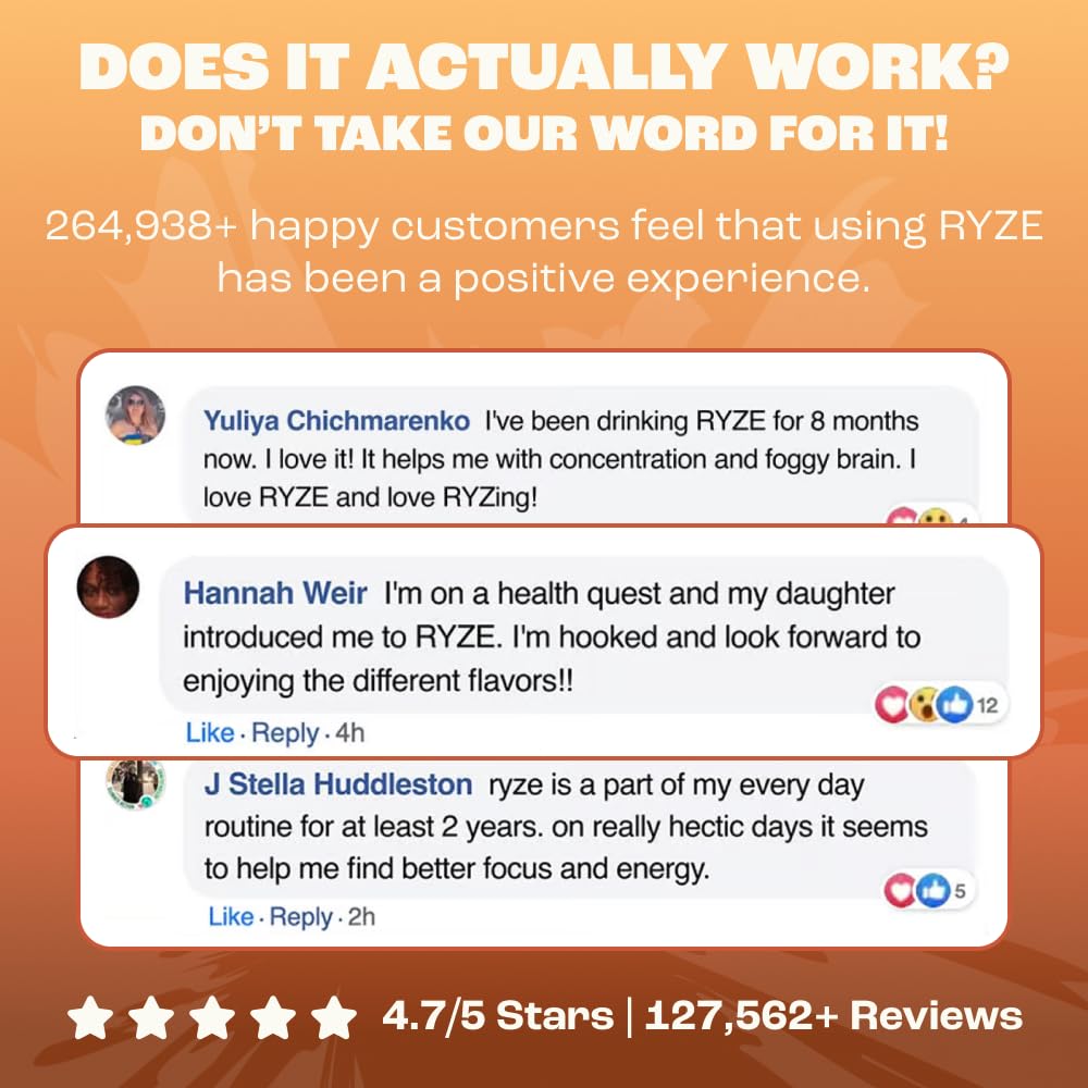 RYZE SUPERFOODS Mushroom Medium Roast Coffee USDA Organic with 6 Adaptogenic Mushrooms, USA Grown Instant Coffee for Better Energy, Focus Digestion Immunity with Lions Mane & Turkey Tail 30 Servings