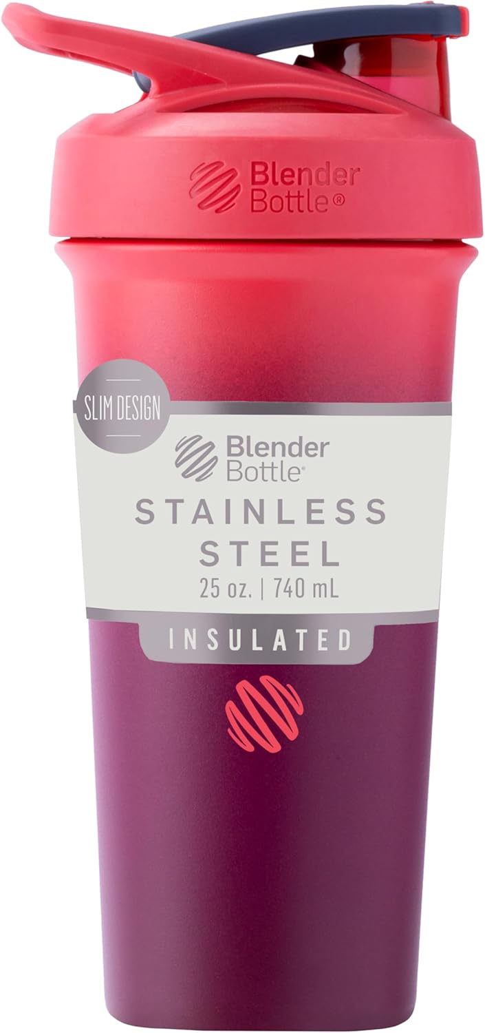 BlenderBottle Strada 24oz Insulated Stainless Steel Shaker Cup with Whisk