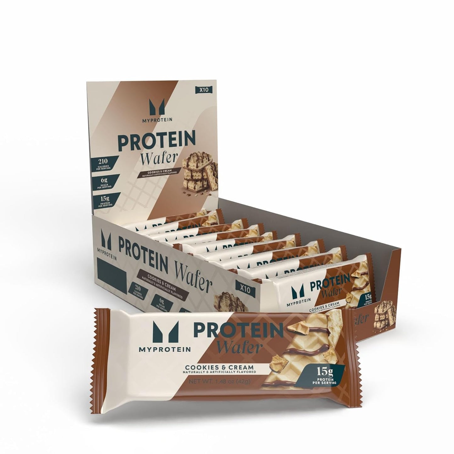 Myprotein Crispy Protein Wafers, 15g Protein, Box of 10, Chocolate