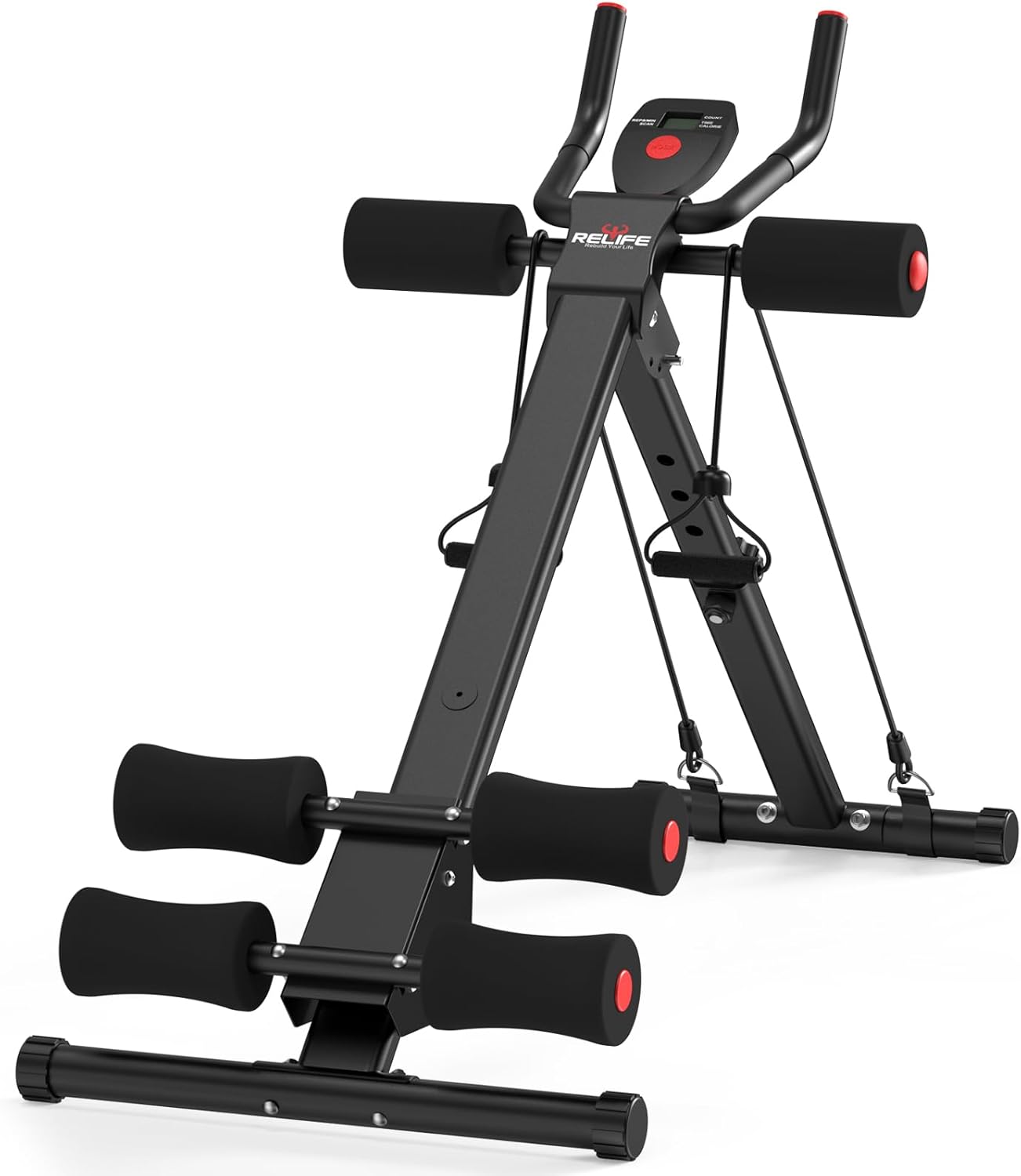 RELIFE Adjustable Ab Trainer Machine - Foldable Ab Cruncher, Full Body Workout, 440 LBS Capacity