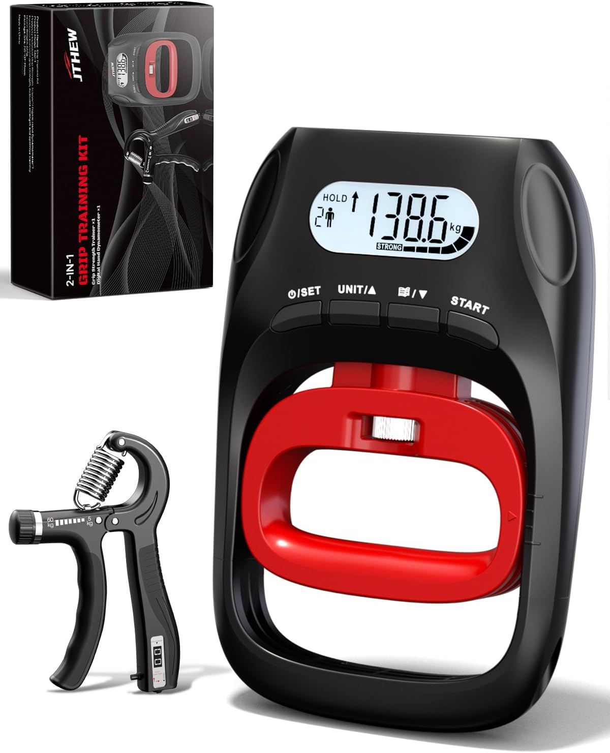 Grip Strength Tester & Trainer - 400lbs Capacity, Adjustable Resistance