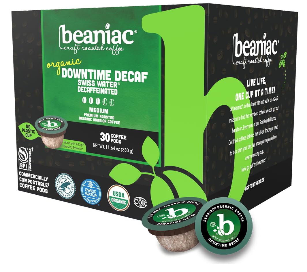 Organic Arabica coffee pods for Keurig brewers, 30 count, compostable