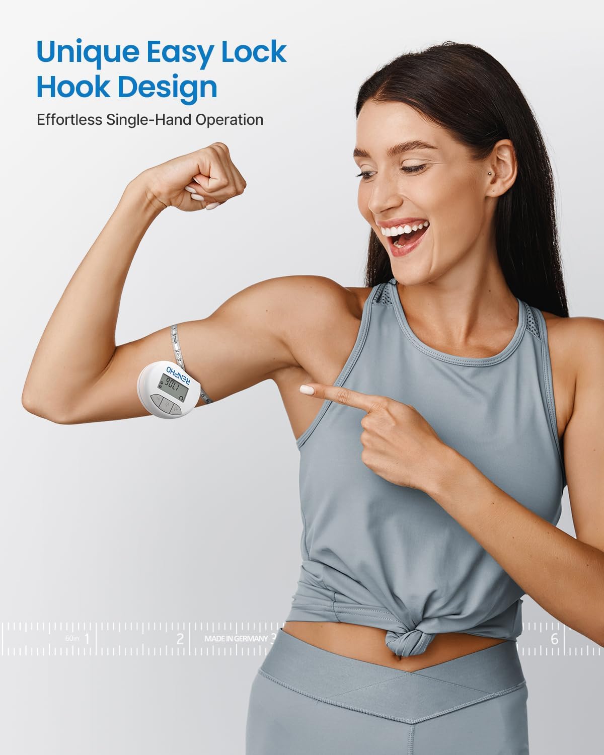 RENPHO Bluetooth Body Measuring Tape, 60in/150cm, White