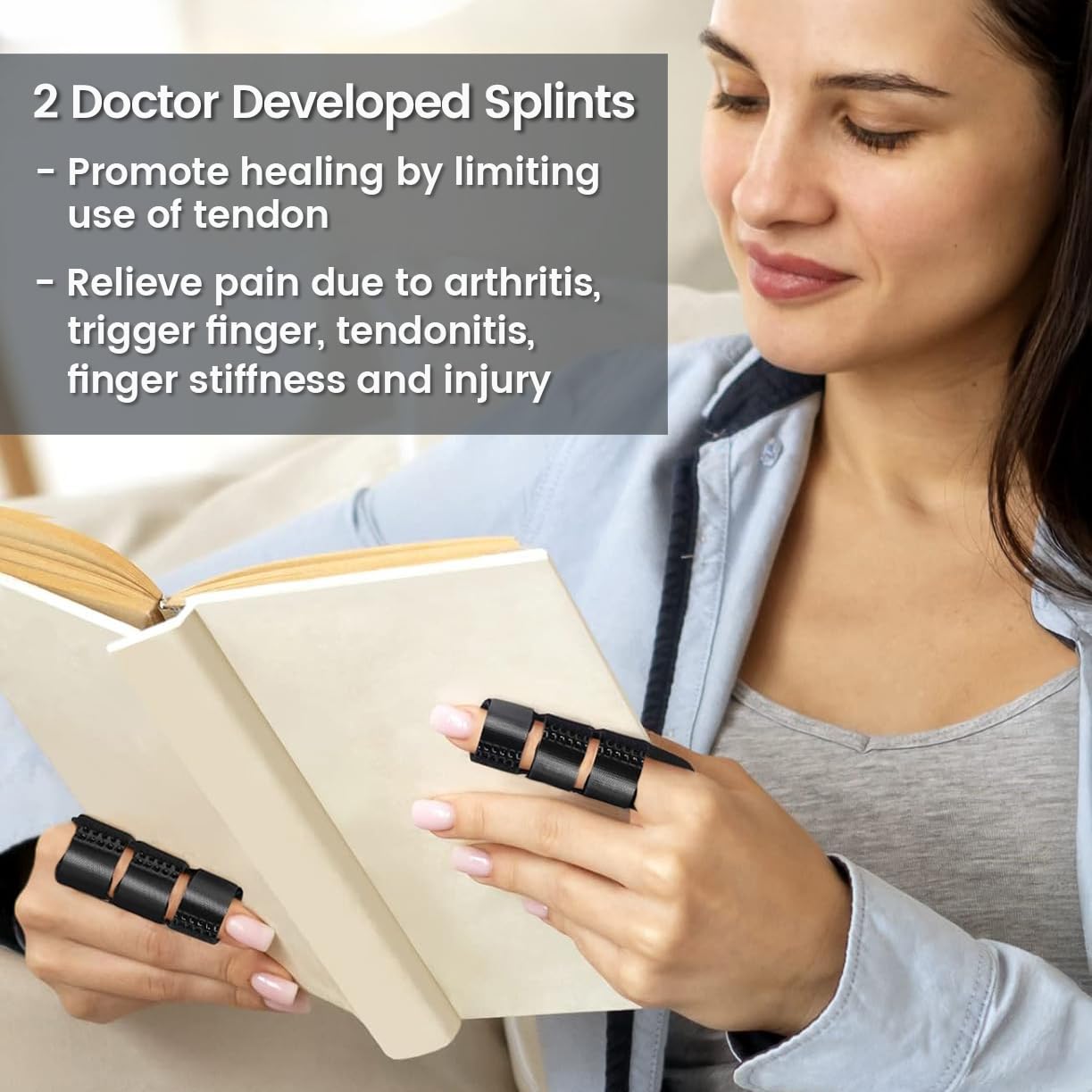 Simplation Trigger Finger Splint and Ice Pack Set for Pain Relief