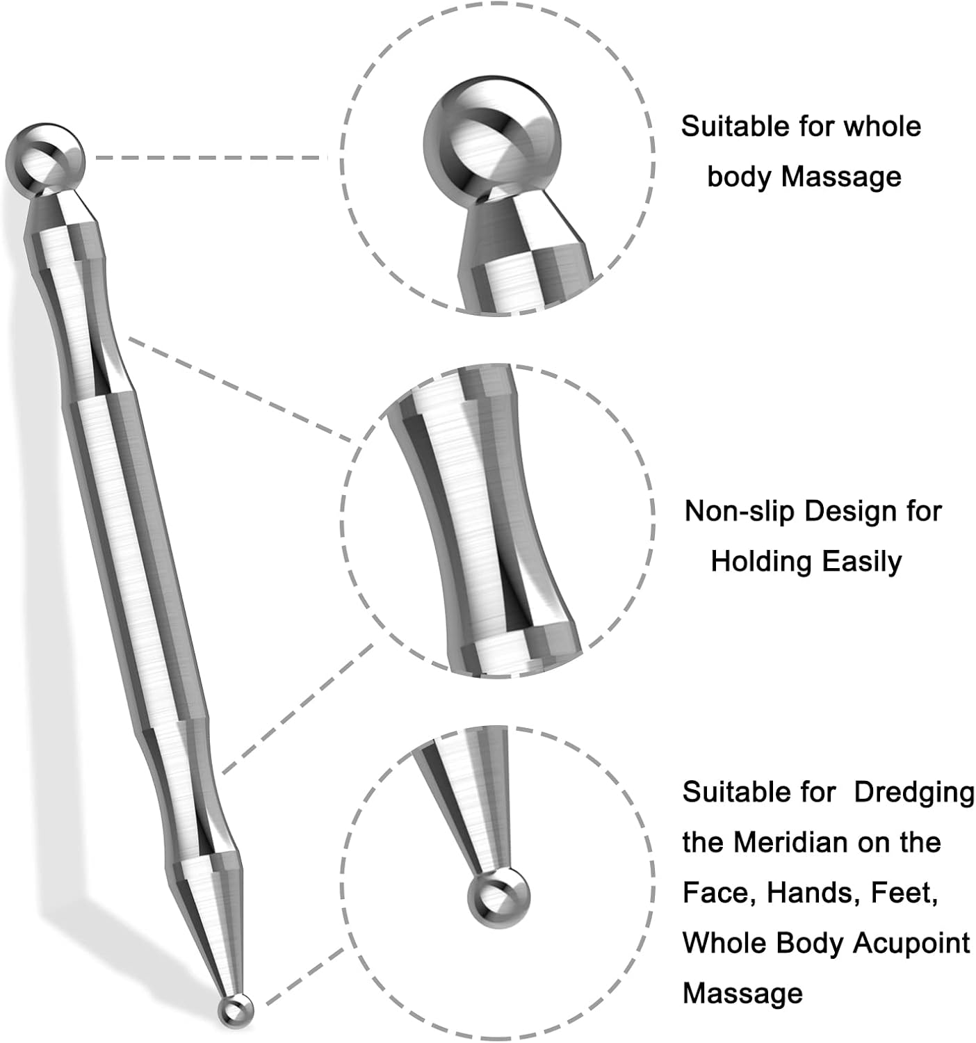 Stainless Steel Acupuncture Pen, Facial Reflexology and Deep Tissue Massage Tool