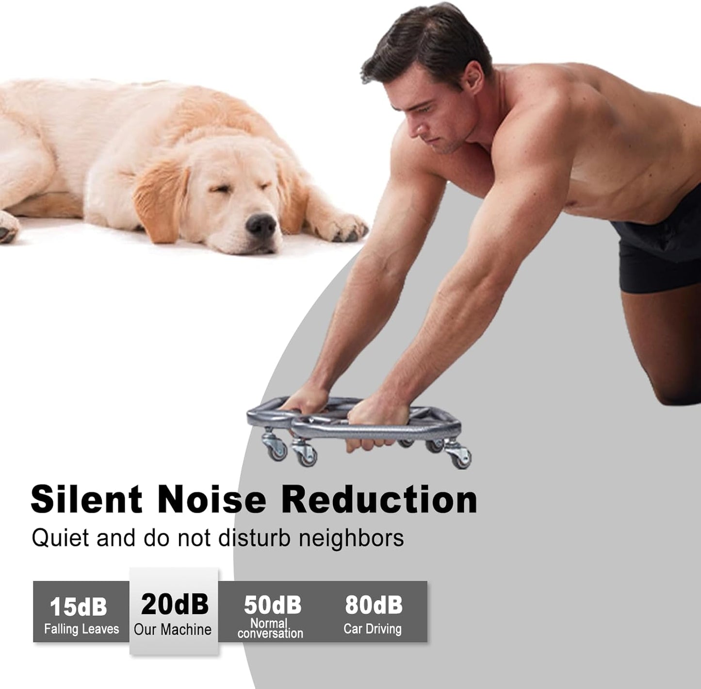 HOTWAVE Extra-Wide Ab Roller Wheel for Core Workout - Stable & Quiet Fitness Equipment