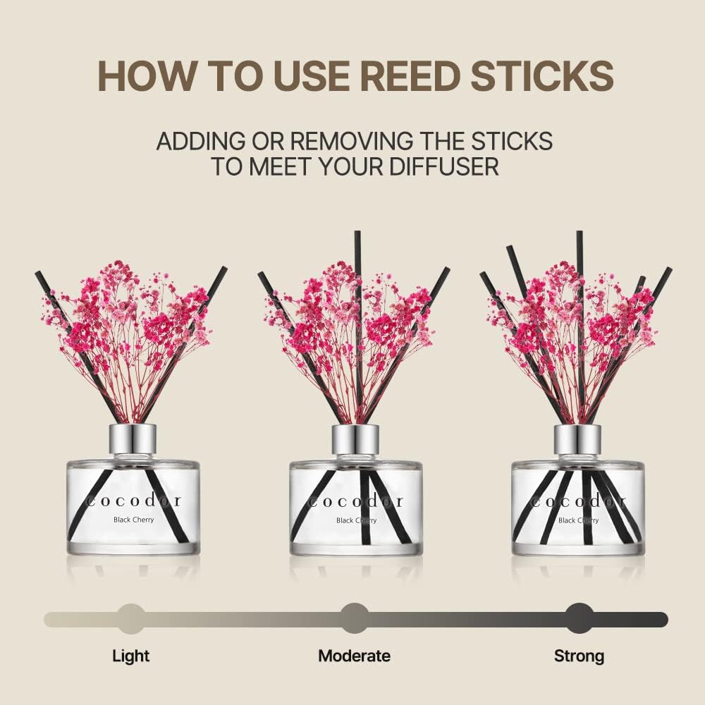 COCODOR Flower Reed Diffuser Set / 6.7oz / Garden Lavender/Scent Diffuser with Sticks Home Fragrance Oil Reed Diffuser for Bathroom Shelf Decor