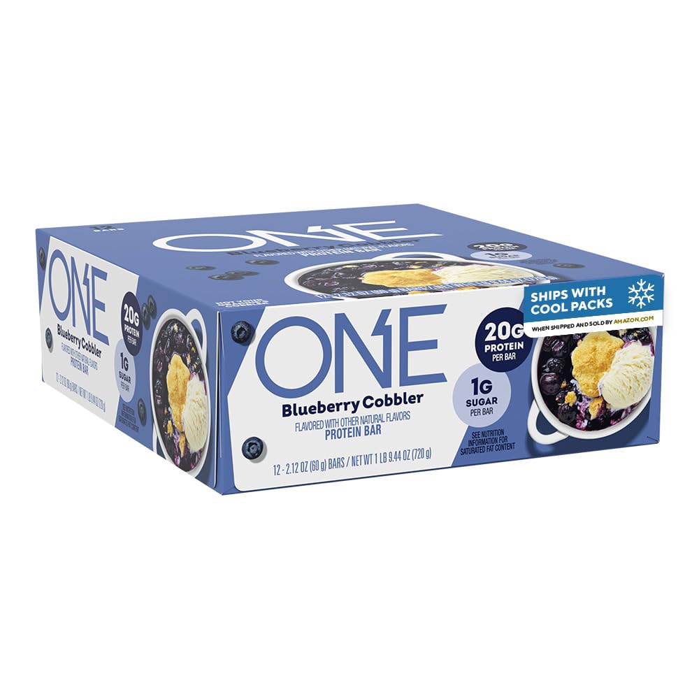 ONE Blueberry Cobbler Protein Bars, Gluten Free, 20g Protein, 12 Count